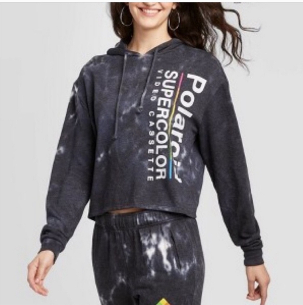 Polaroid Gray Tie-Dyed Hoodie & Sweatpants Set Pullover/Pull-on‎ Size Small